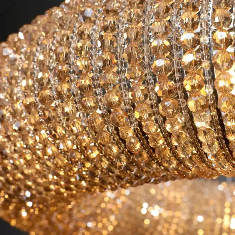 Cristal Halo Smoke Round LED Chandelier 72"