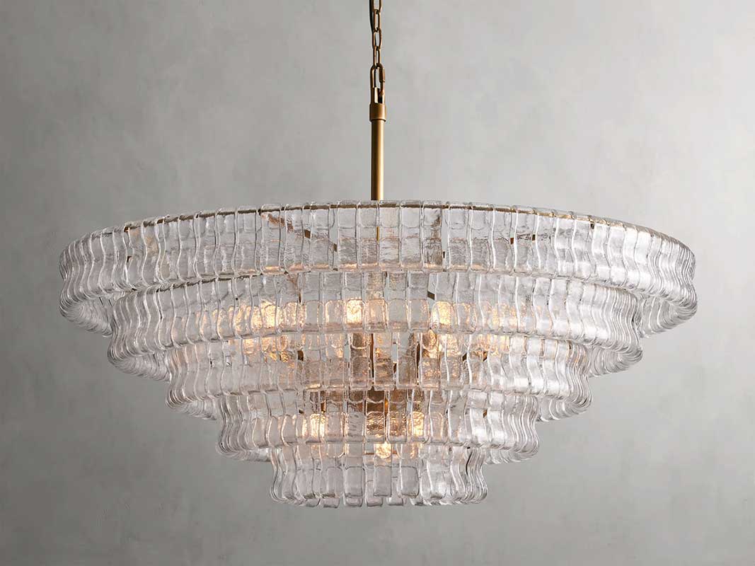 Ghiaccios Round Glass Chandelier 36" 48"