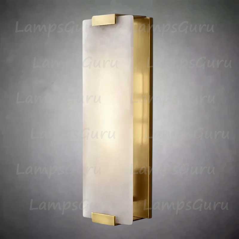 Hand-Carved Alabaster Grand Sconce