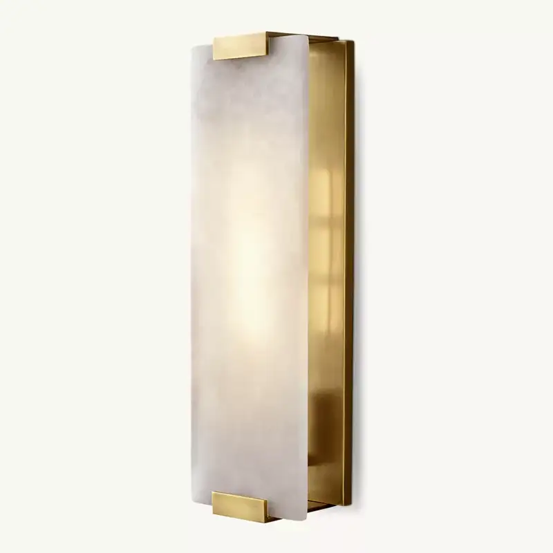 Hand-Carved Alabaster Grand Sconce