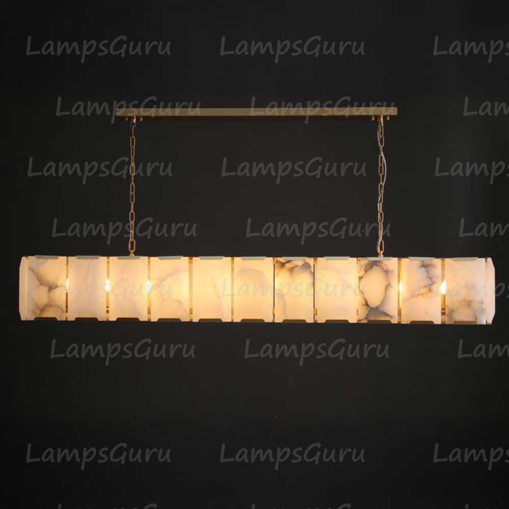 Harlowa Calcite Rectangular Chandelier 74"