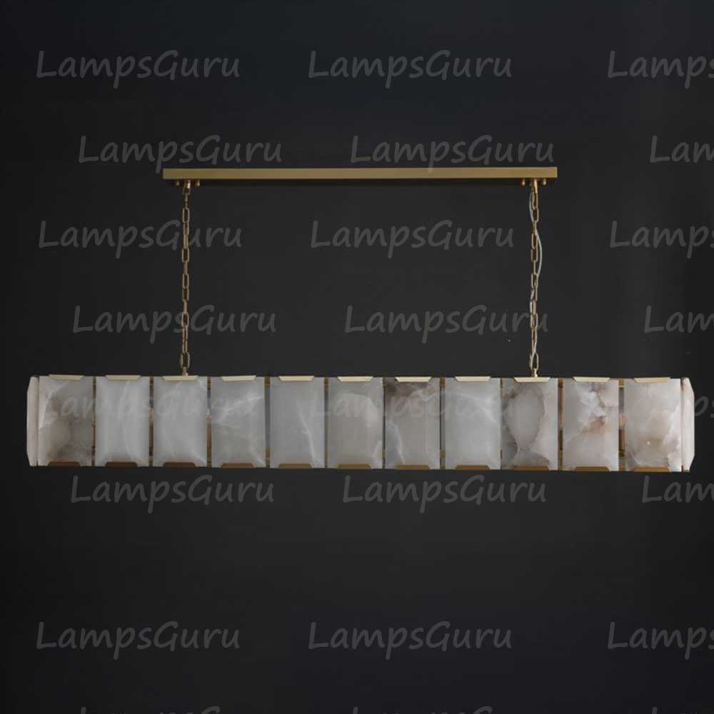 Harlowa Calcite Rectangular Chandelier 74"