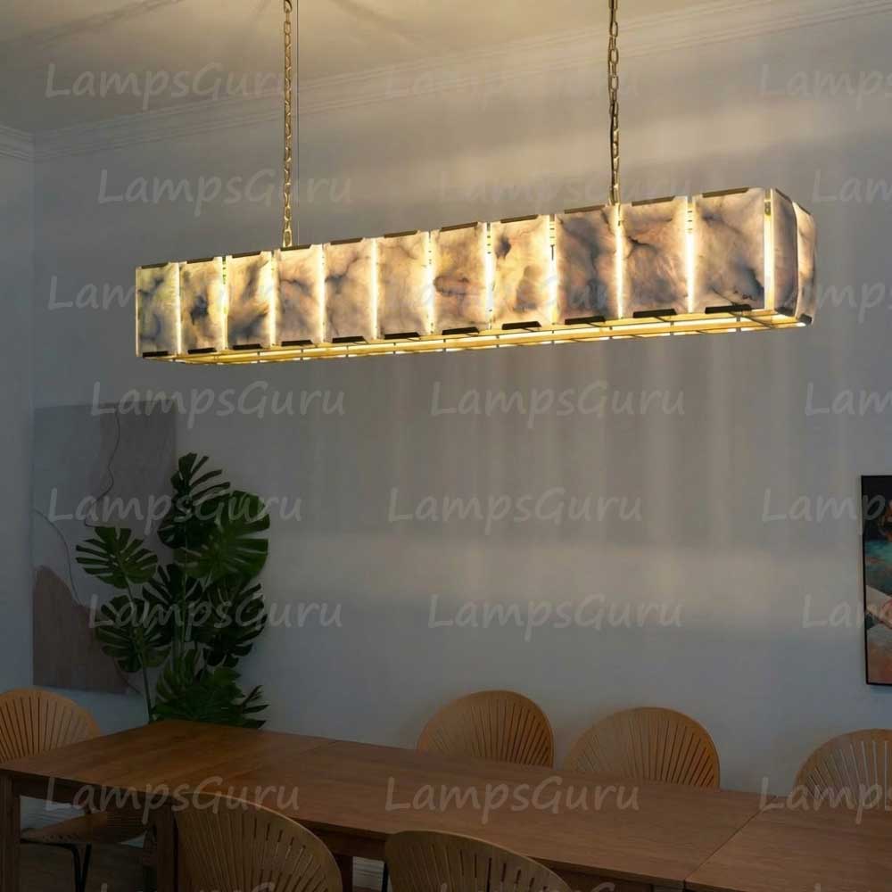 Harlowa Calcite Rectangular Chandelier 74"