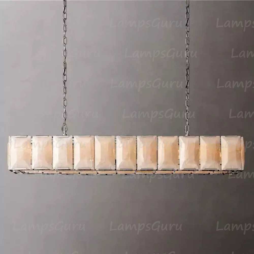 Harlowa Calcite Rectangular Chandelier 74"