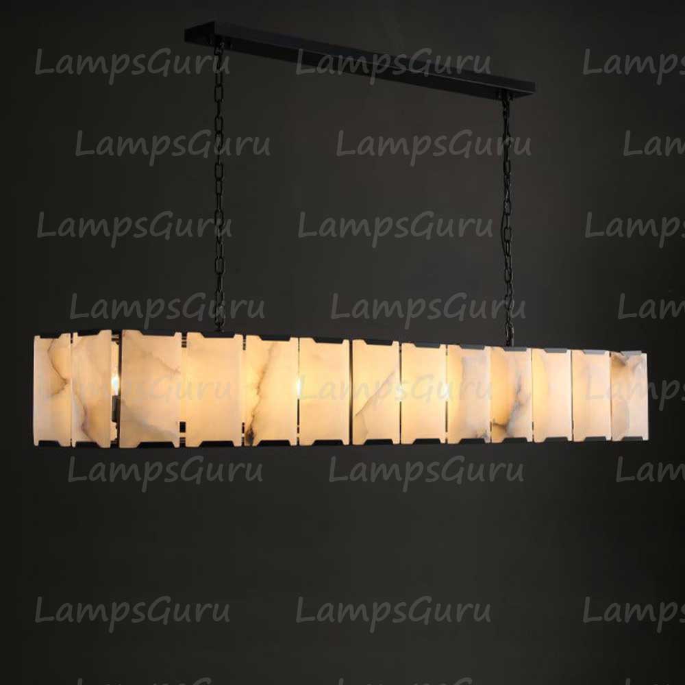 Harlowa Calcite Rectangular Chandelier 74"