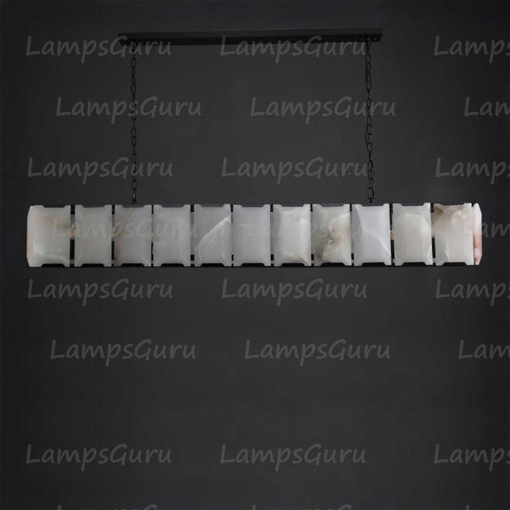 Harlowa Calcite Rectangular Chandelier 74"