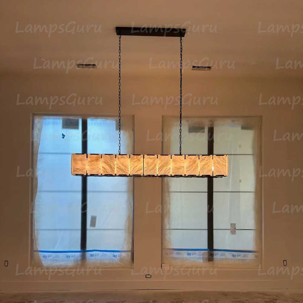 Harlowa Calcite Rectangular Chandelier 74"