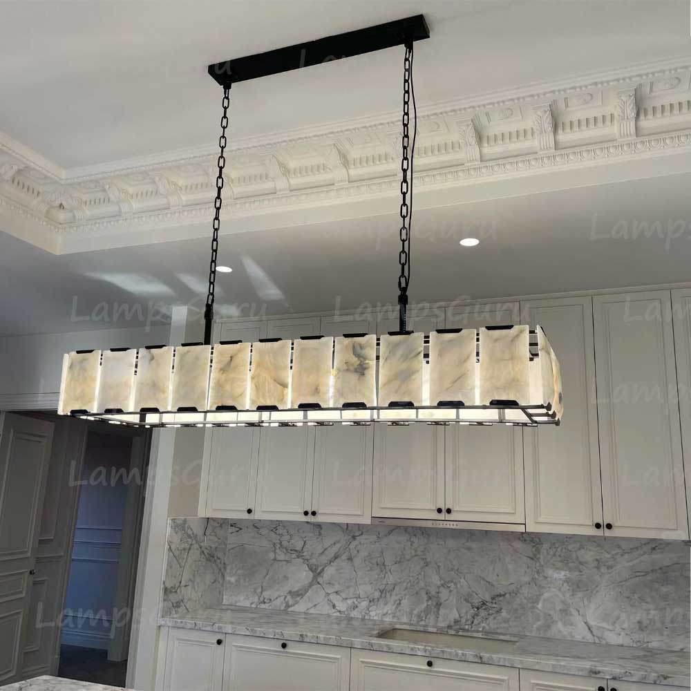 Harlowa Calcite Rectangular Chandelier 74"