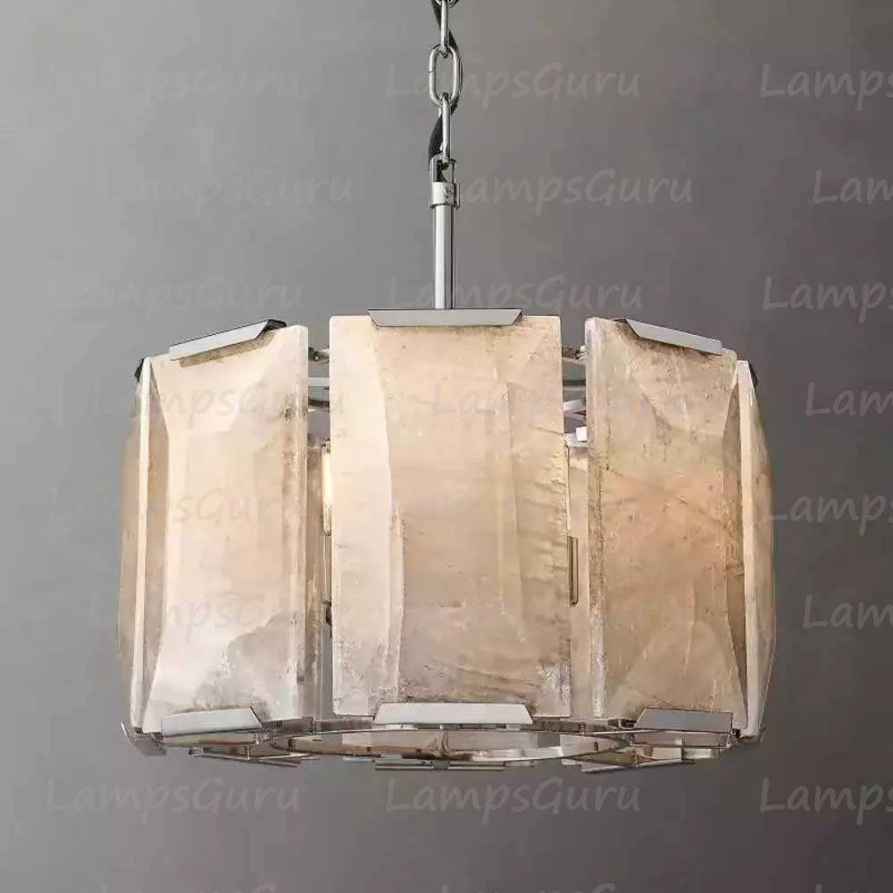 Harlowa Calcite Round Chandelier 19"