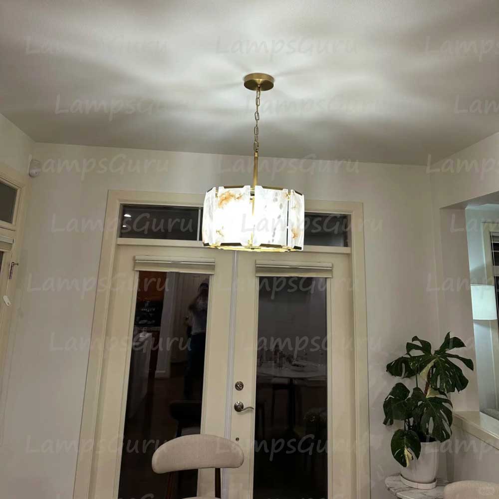 Harlowa Calcite Round Chandelier 19"