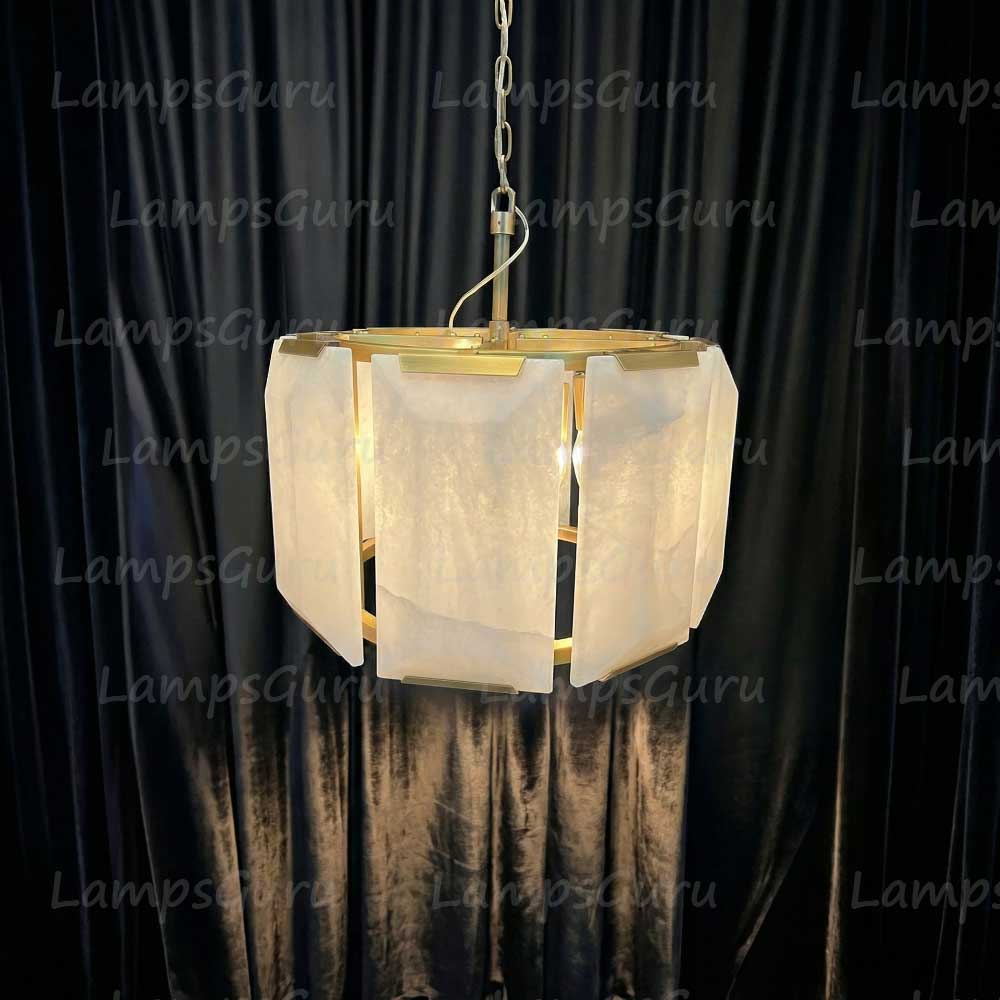 Harlowa Calcite Round Chandelier 19"