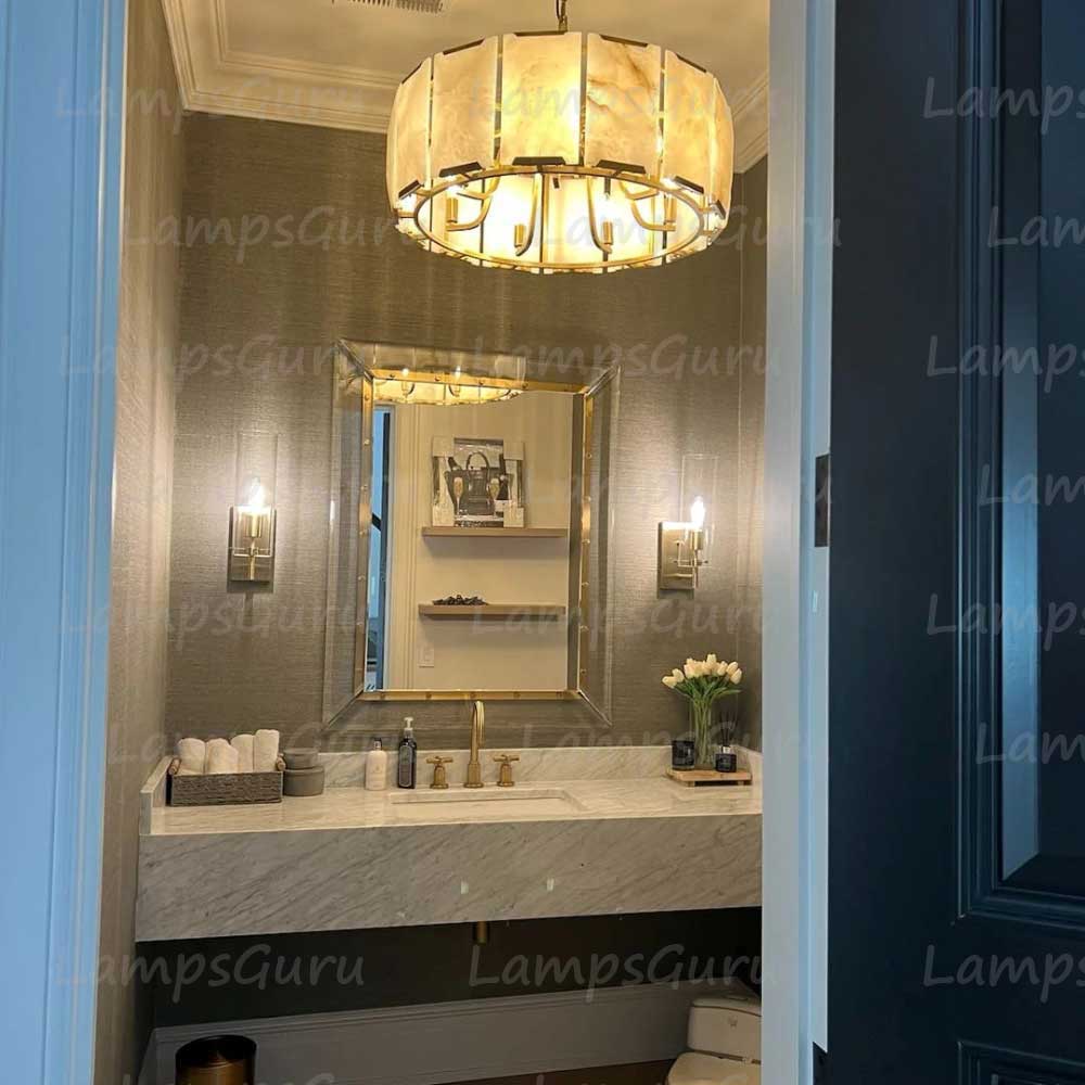Harlowa Calcite Round Chandelier 31"