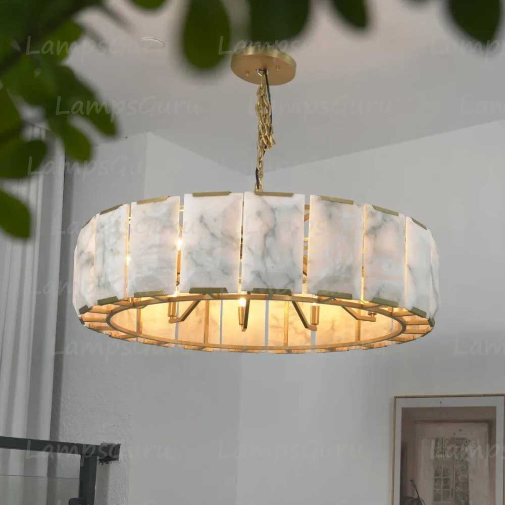 Harlowa Calcite Round Chandelier 43"