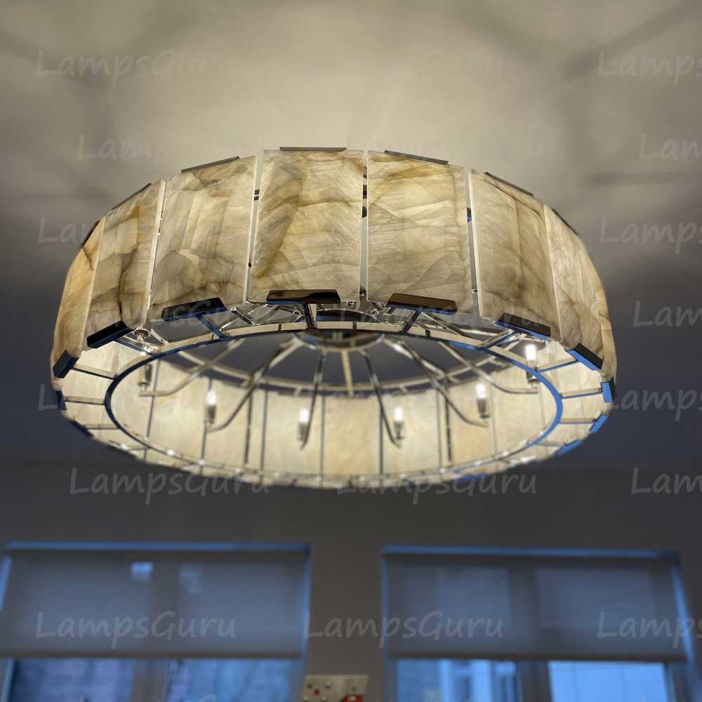 Harlowa Calcite Round Chandelier 43"