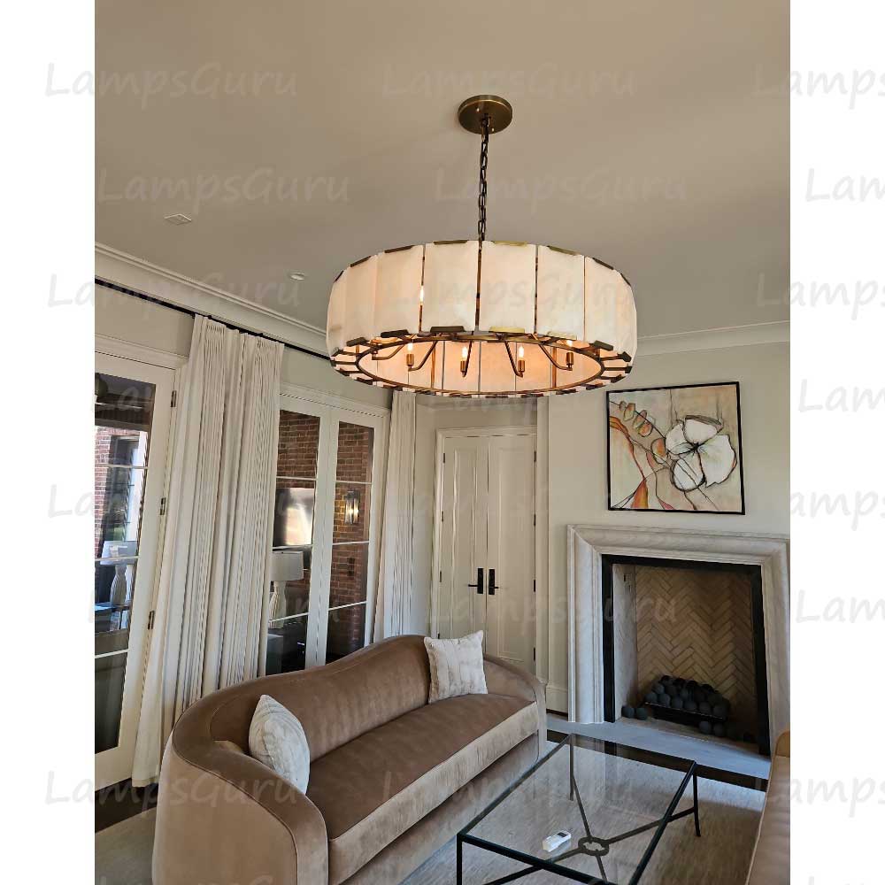 Harlowa Calcite Round Chandelier 43"