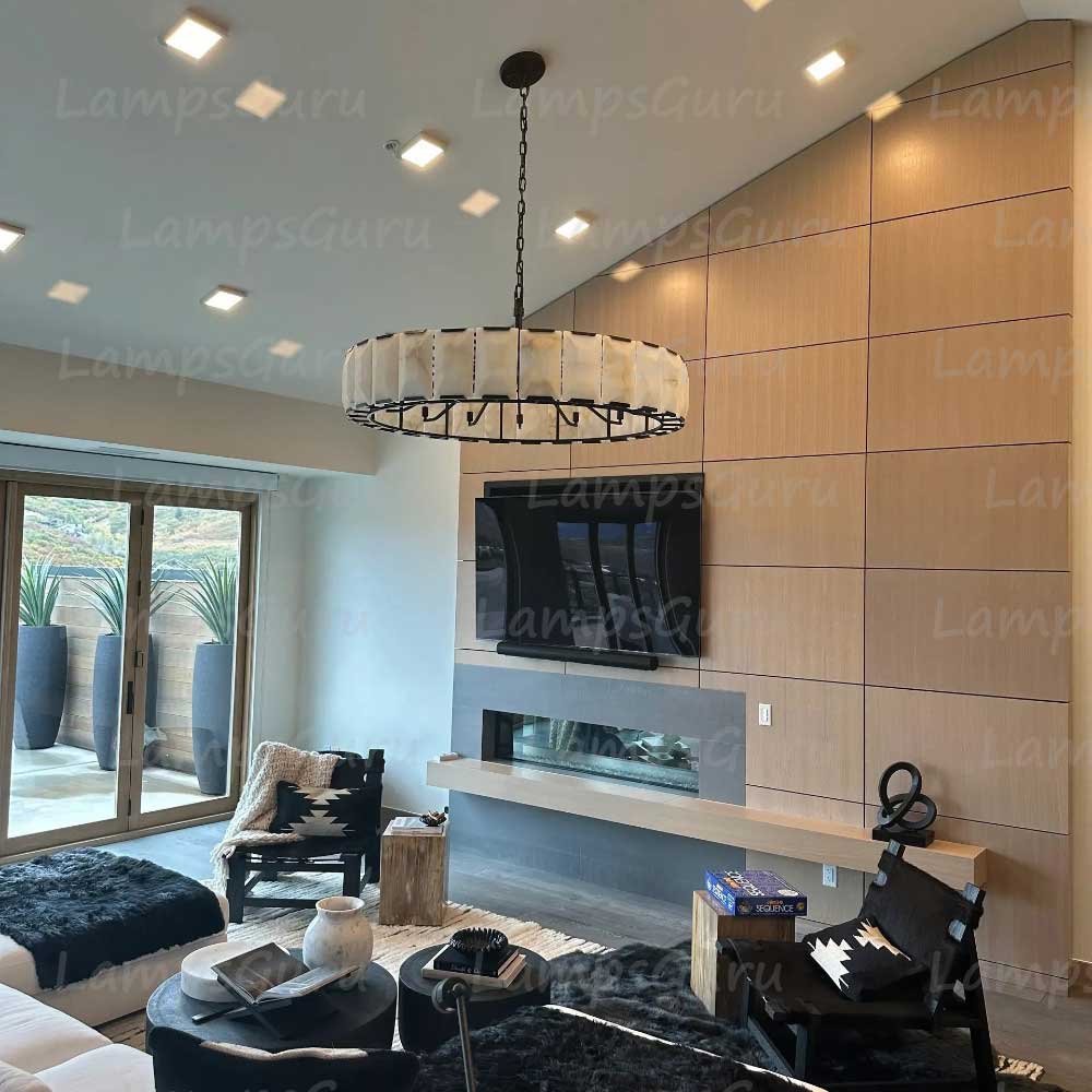 Harlowa Calcite Round Chandelier 60"