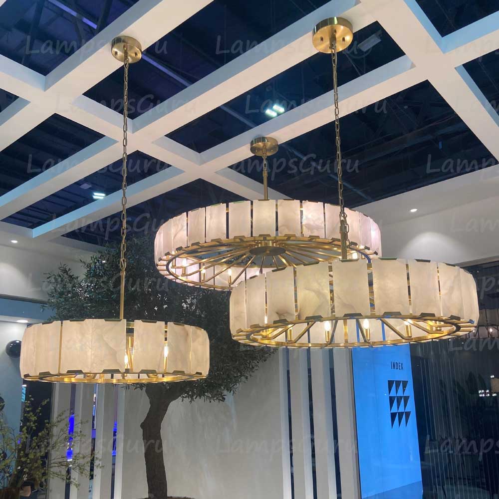 Harlowa Calcite Round Chandelier 60"