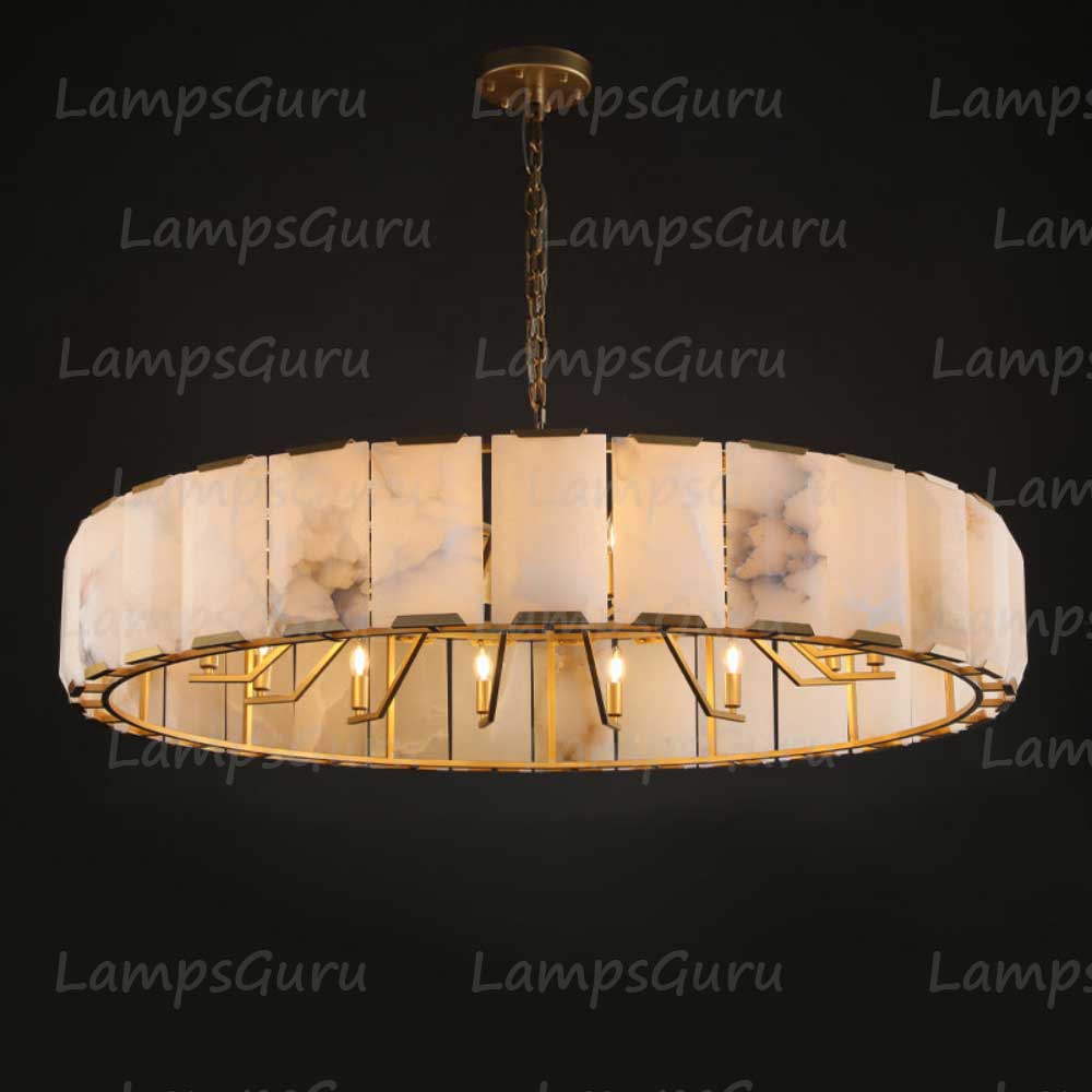 Harlowa Calcite Round Chandelier 60"