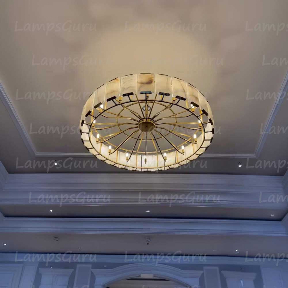 Harlowa Calcite Round Chandelier 60"