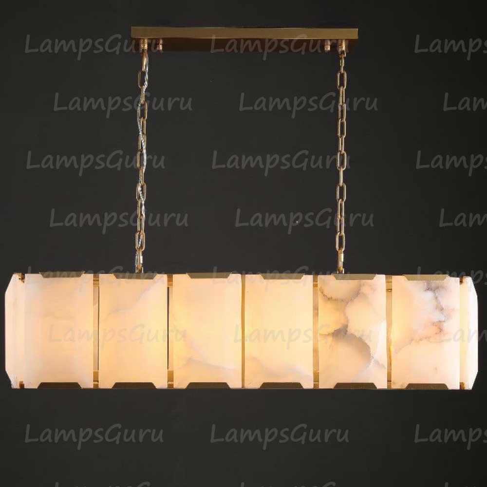 Harlew Faceted Calcite Rectangular Chandelier 42"