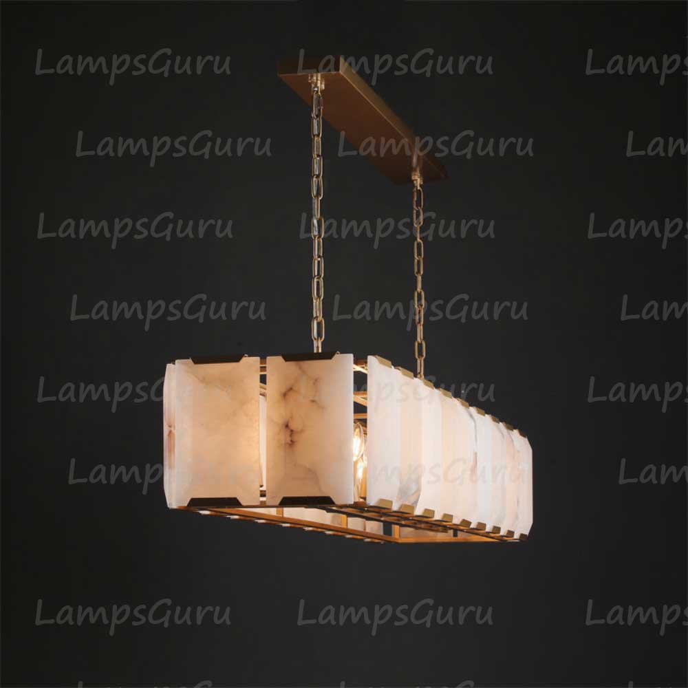 Harlew Faceted Calcite Rectangular Chandelier 62"