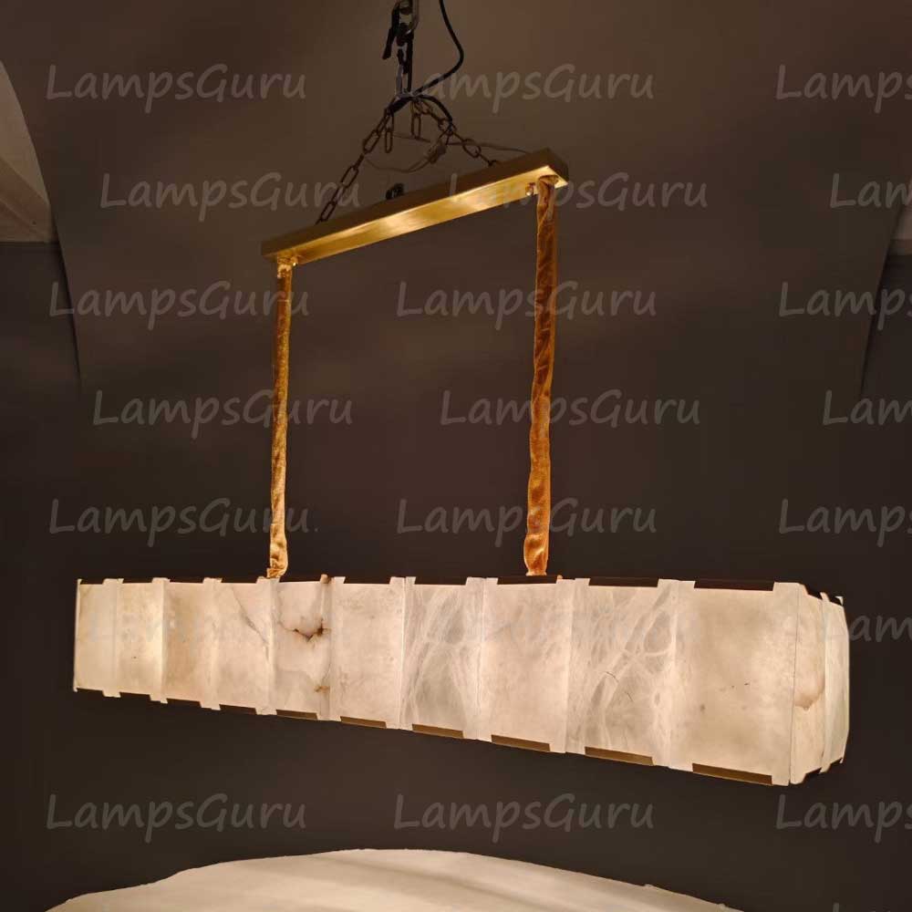 Harlew Faceted Calcite Rectangular Chandelier 62"