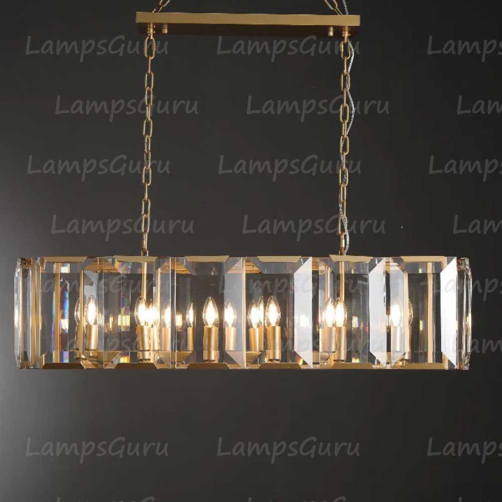 Harlowa Crystal Rectangular Chandelier 42"