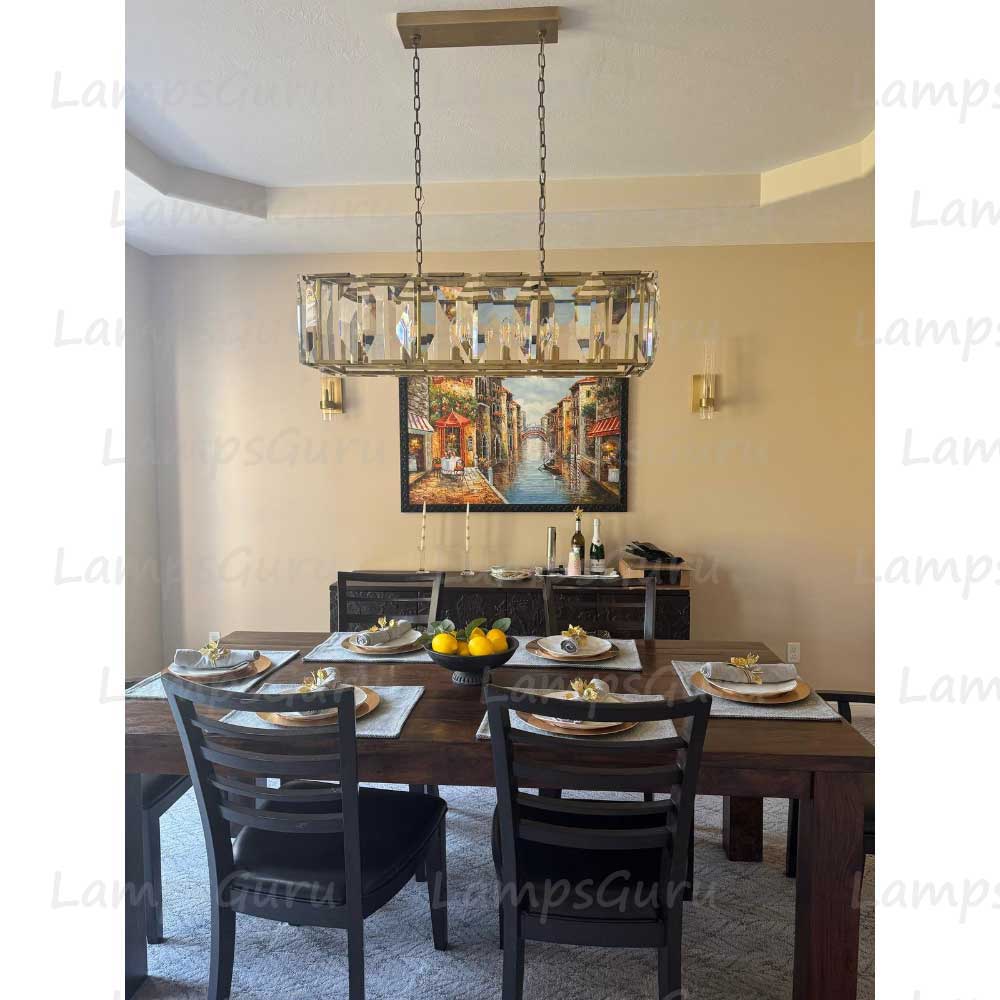 Harlowa Crystal Rectangular Chandelier 42"