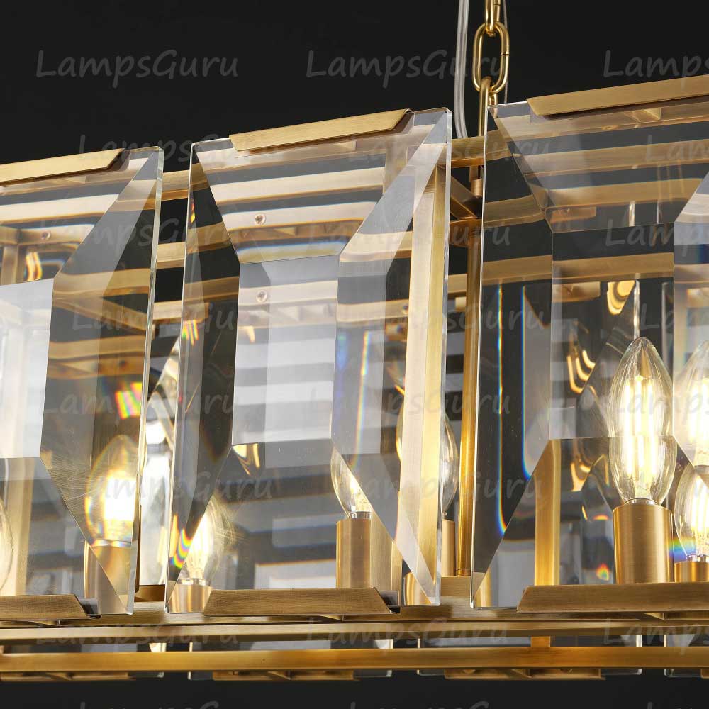 Harlowa Crystal Rectangular Chandelier 62"