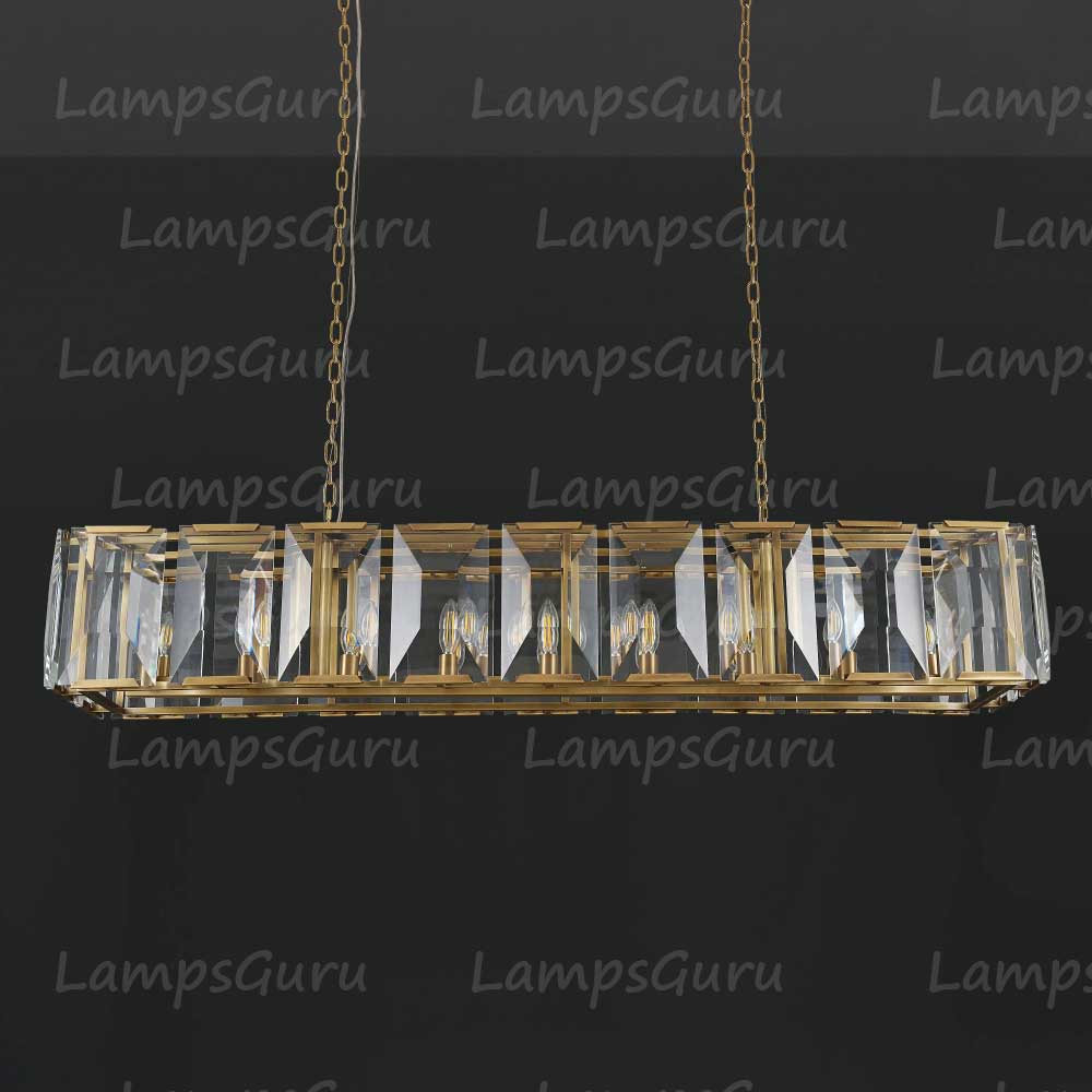 Harlowa Crystal Rectangular Chandelier 62"