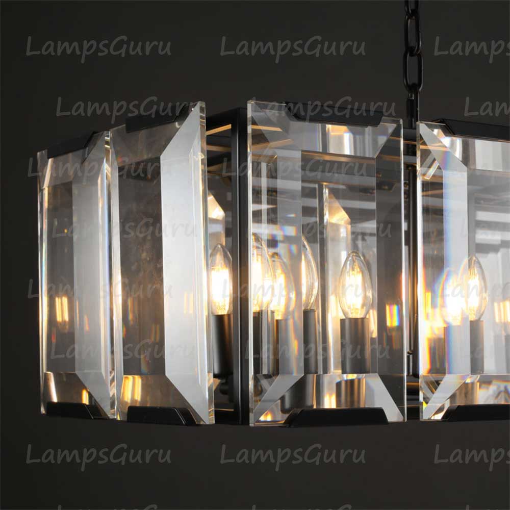 Harlowa Crystal Rectangular Chandelier 74"