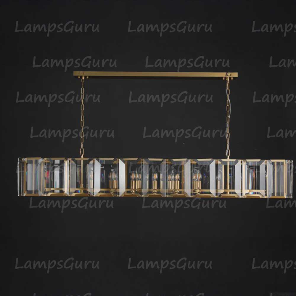Harlowa Crystal Rectangular Chandelier 74"