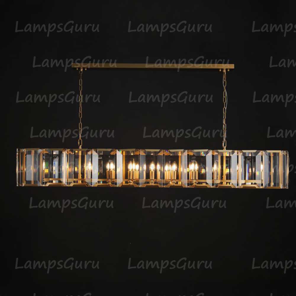 Harlowa Crystal Rectangular Chandelier 74"