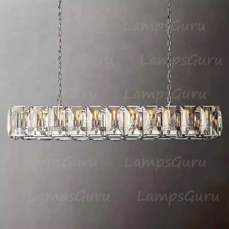 Harlowa Crystal Rectangular Chandelier 74"