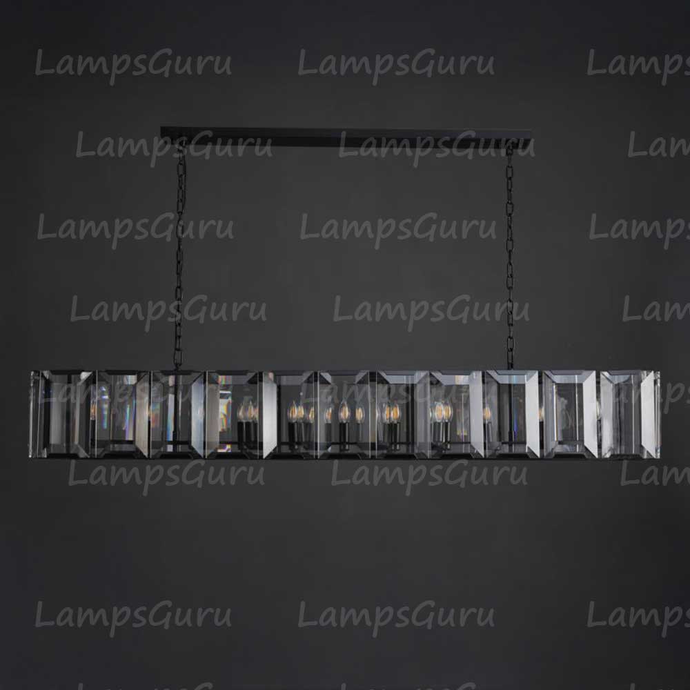 Harlowa Crystal Rectangular Chandelier 74"