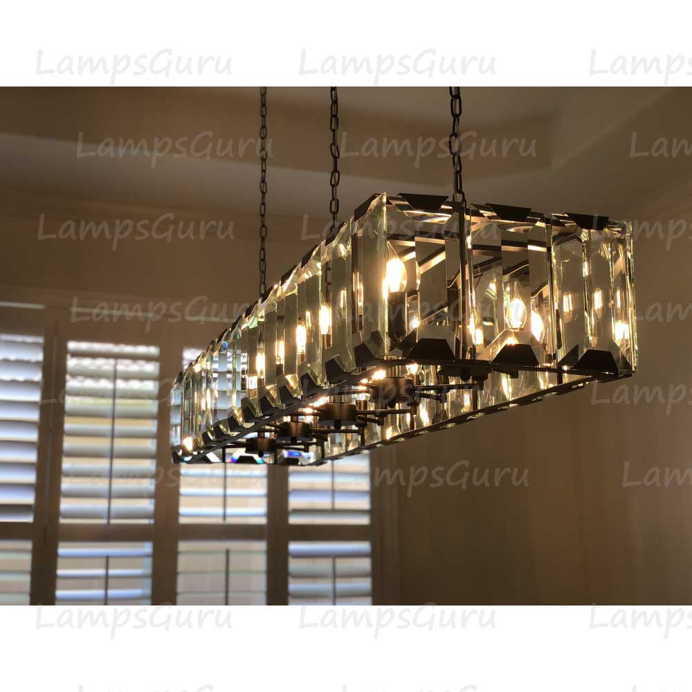 Harlowa Crystal Rectangular Chandelier 74"