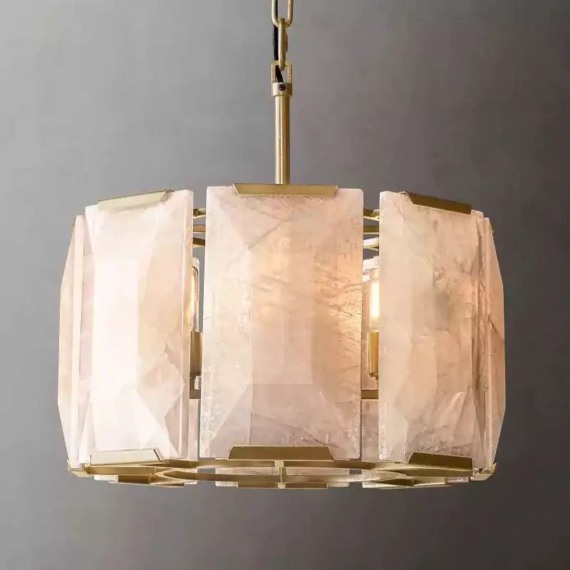 Harlowa Calcite Round Chandelier 19"