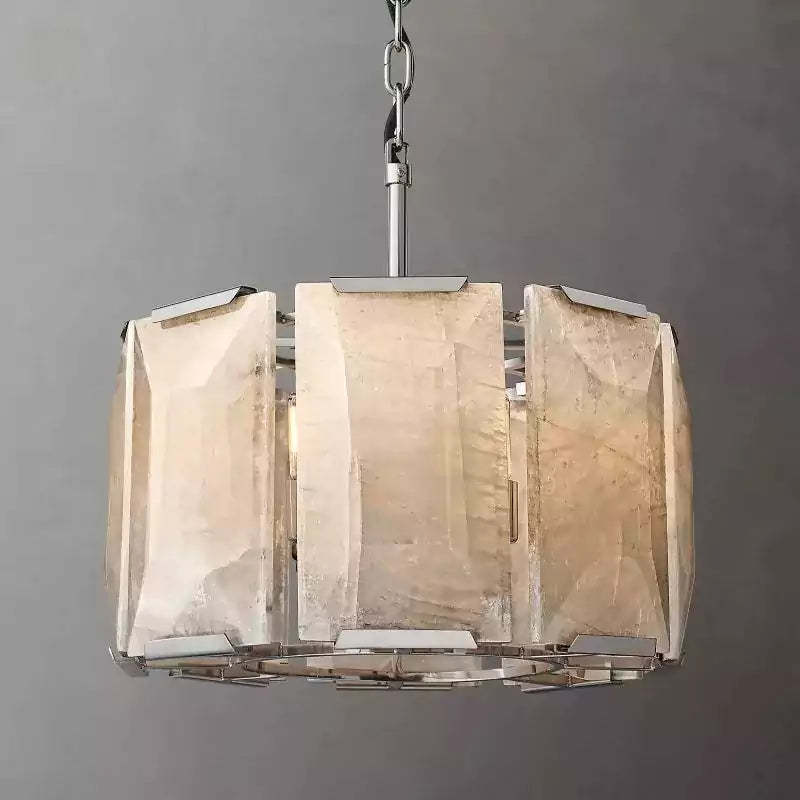 Harlowa Calcite Round Chandelier 19"