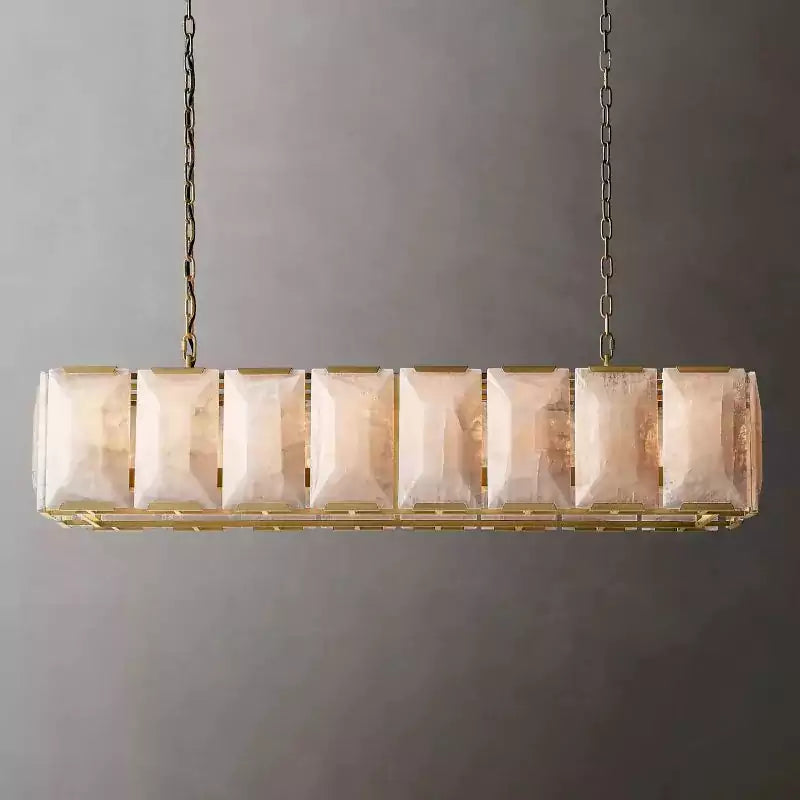 Harlowa Calcite Rectangular Chandelier 54"