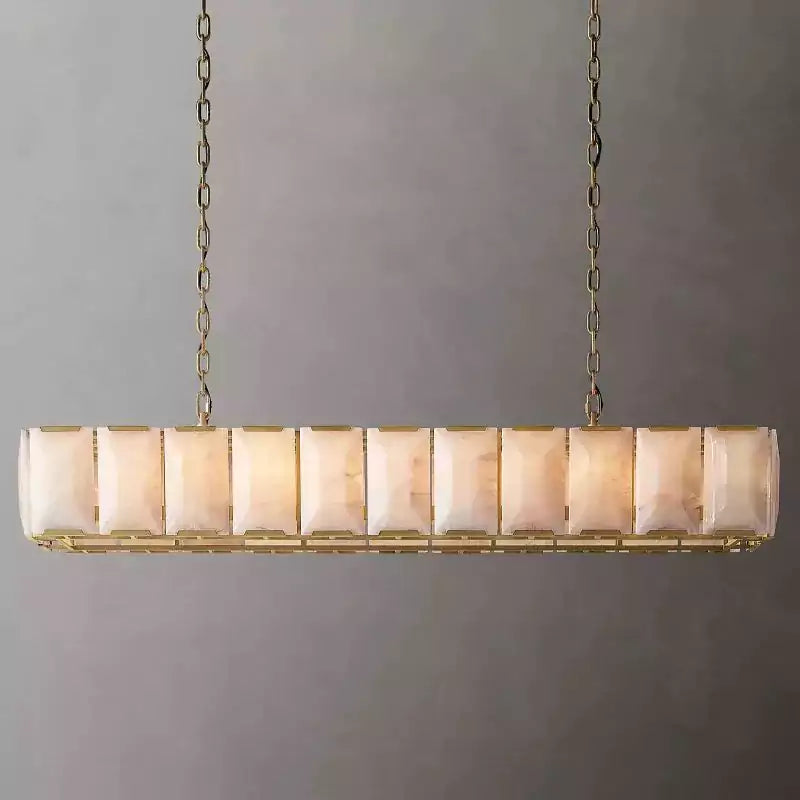 Harlowa Calcite Rectangular Chandelier 74"