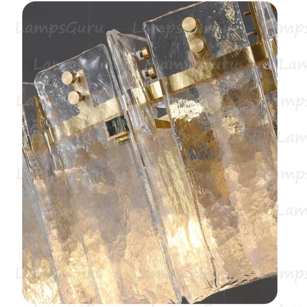 Latticey Clear Glass Round Chandelier 48"