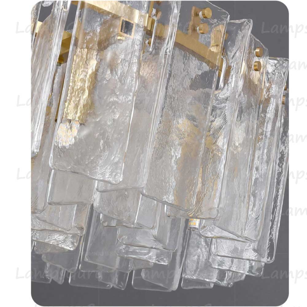 Latticey Clear Glass Round Chandelier 48"