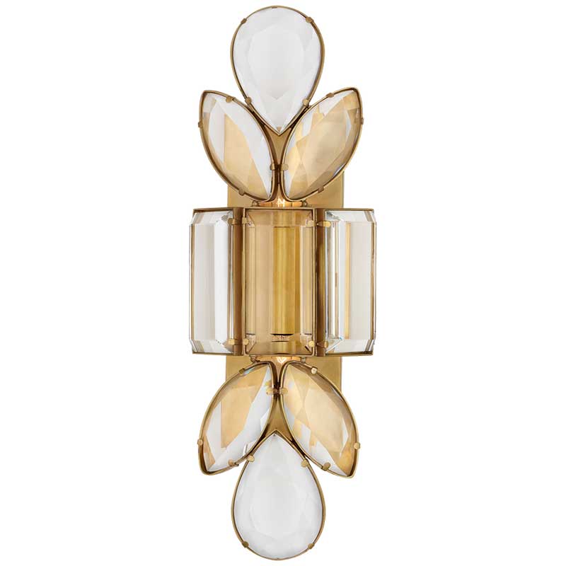 Loyd Brass Large Jewelry Crystal Wall Sconce