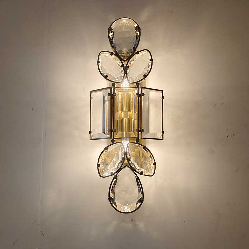 Loyd Brass Large Jewelry Crystal Wall Sconce