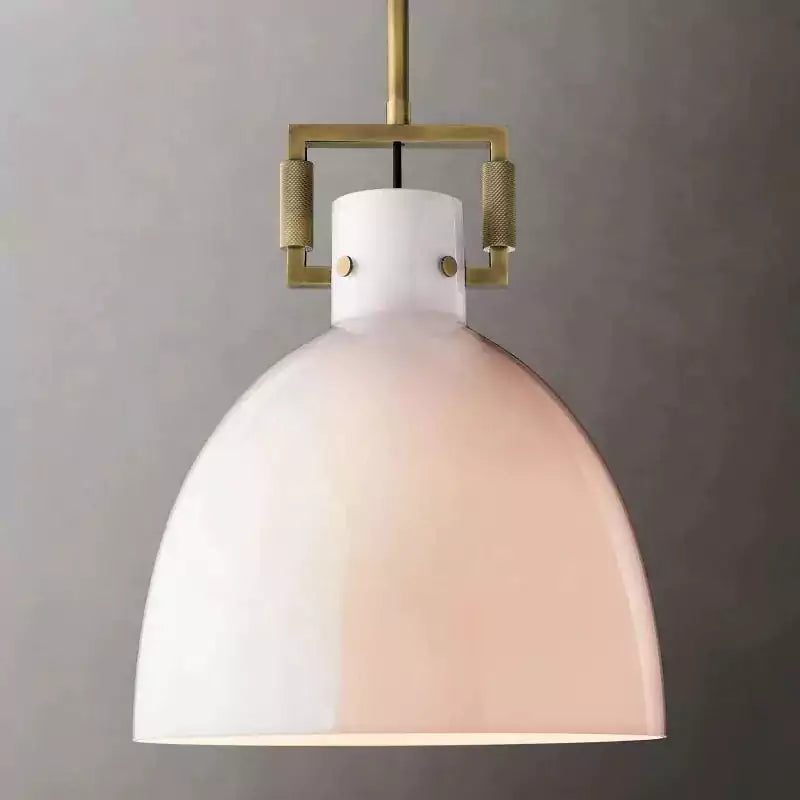 Machinista Milk Glass Cloche Pendant