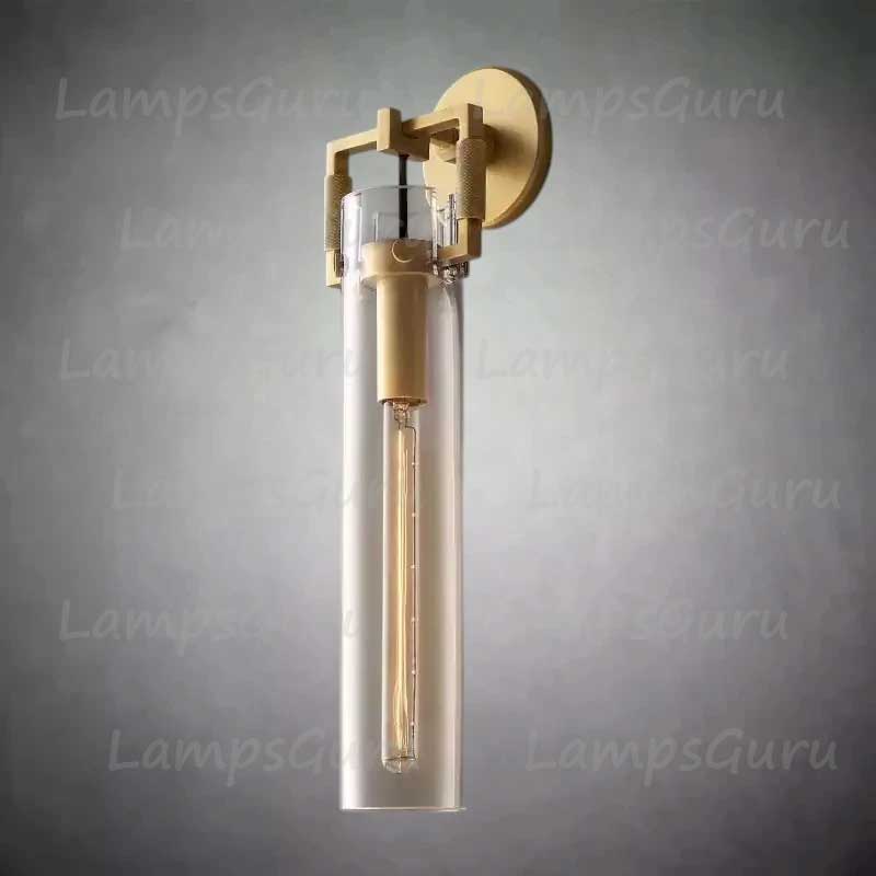 Machinista Glass Cylinder Wall Sconce 16"