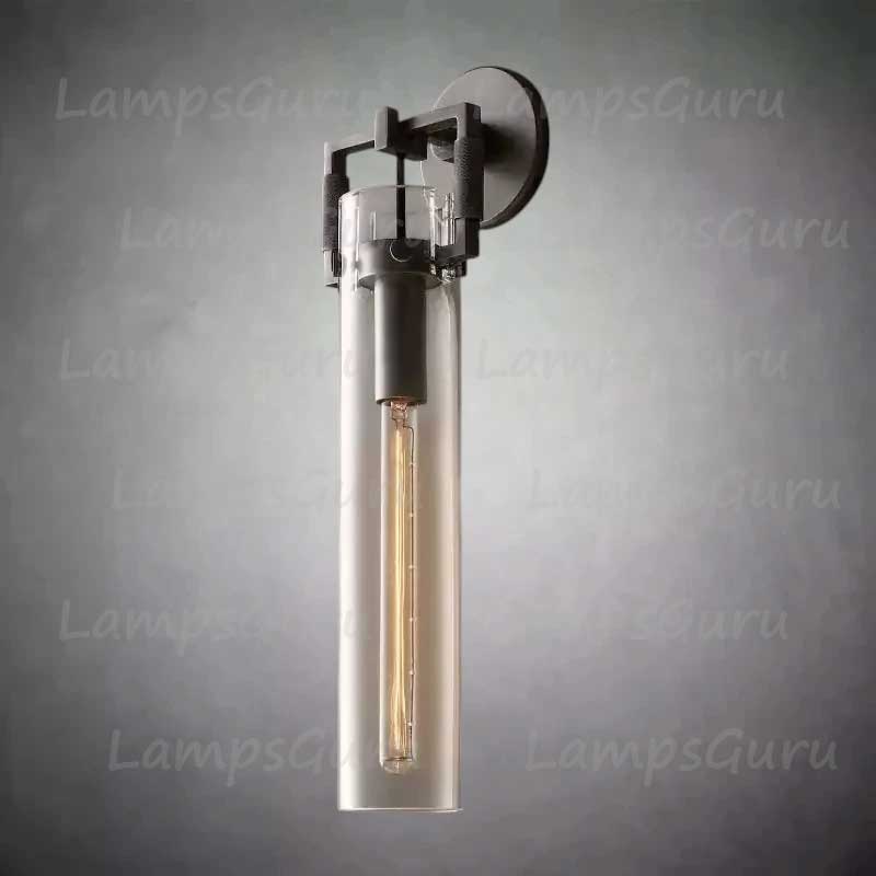 Machinista Glass Cylinder Wall Sconce 16"