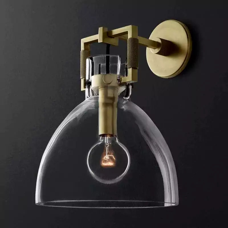 Machinista Glass Cloche Wall Sconce 10"