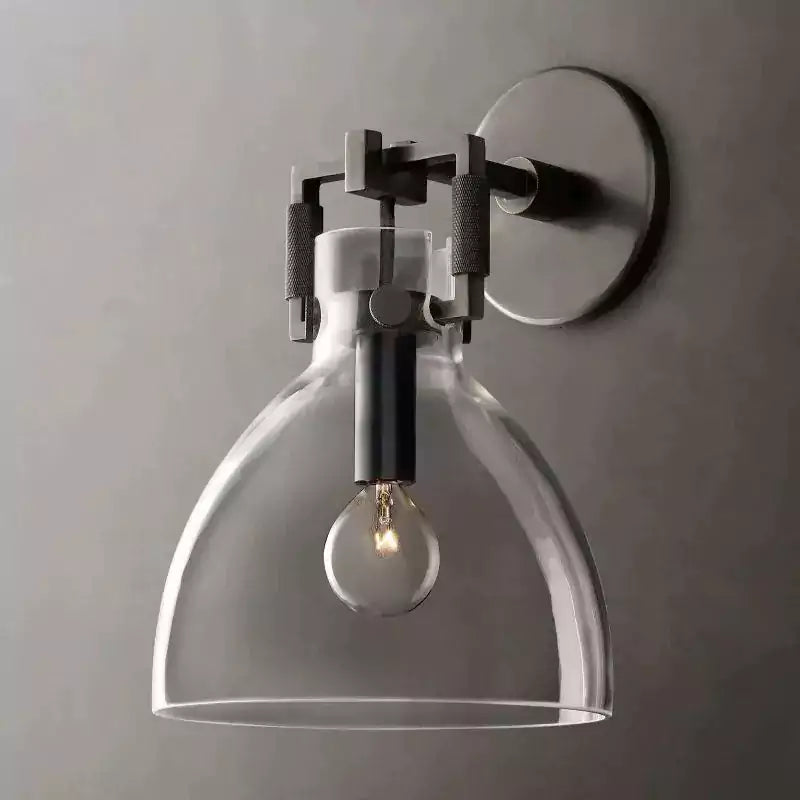 Machinista Glass Cloche Wall Sconce 8"