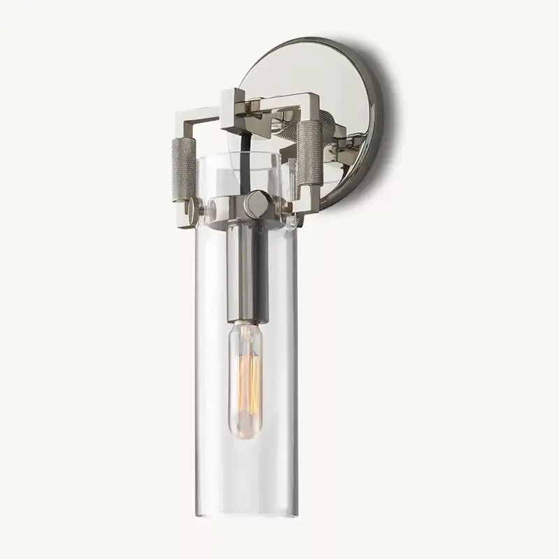 Machinista Glass Cylinder Sconce 9"